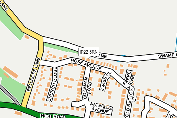IP22 5RN map - OS OpenMap – Local (Ordnance Survey)