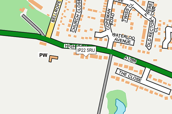IP22 5RU map - OS OpenMap – Local (Ordnance Survey)