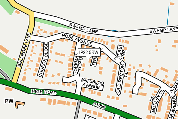 IP22 5RW map - OS OpenMap – Local (Ordnance Survey)