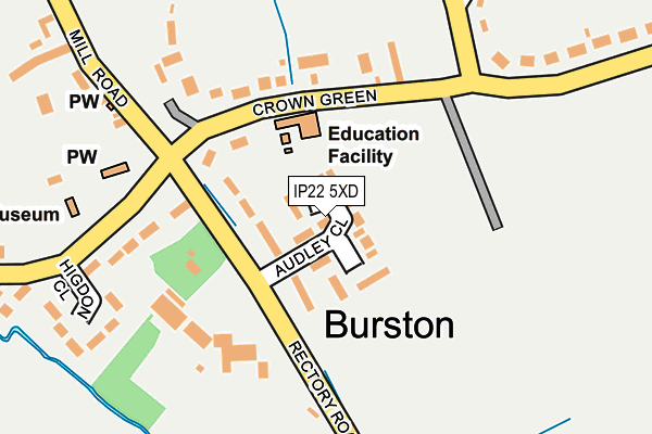 IP22 5XD map - OS OpenMap – Local (Ordnance Survey)