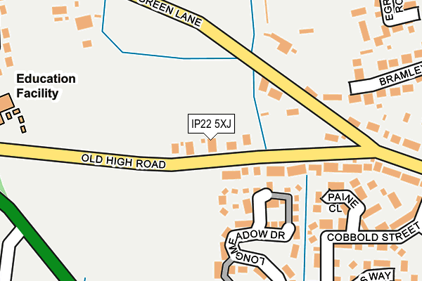 IP22 5XJ map - OS OpenMap – Local (Ordnance Survey)
