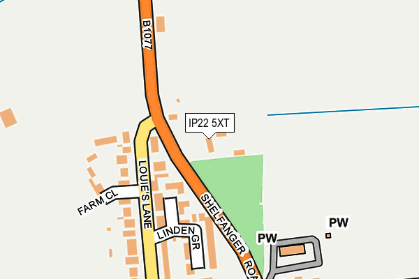 IP22 5XT map - OS OpenMap – Local (Ordnance Survey)