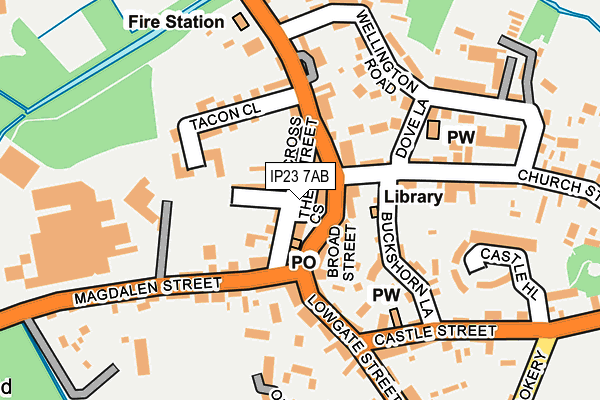 IP23 7AB map - OS OpenMap – Local (Ordnance Survey)