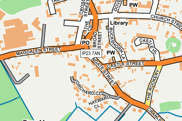 IP23 7AN map - OS OpenMap – Local (Ordnance Survey)