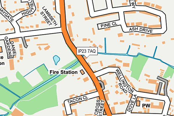 IP23 7AQ map - OS OpenMap – Local (Ordnance Survey)