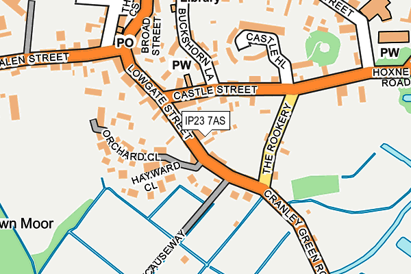 IP23 7AS map - OS OpenMap – Local (Ordnance Survey)