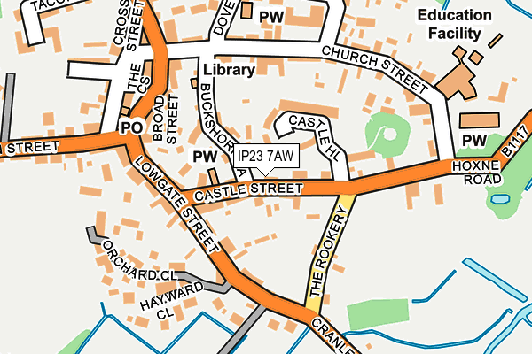 IP23 7AW map - OS OpenMap – Local (Ordnance Survey)