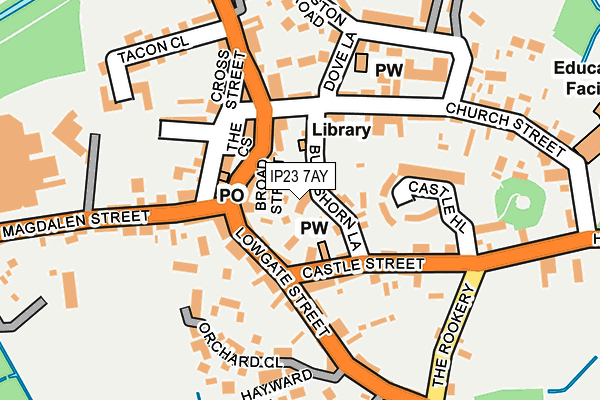 IP23 7AY map - OS OpenMap – Local (Ordnance Survey)