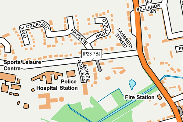 IP23 7BJ map - OS OpenMap – Local (Ordnance Survey)