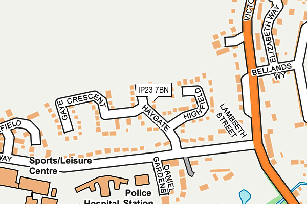 IP23 7BN map - OS OpenMap – Local (Ordnance Survey)