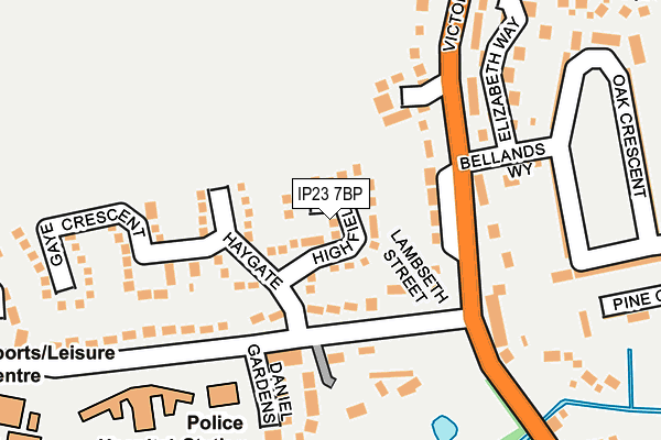 IP23 7BP map - OS OpenMap – Local (Ordnance Survey)