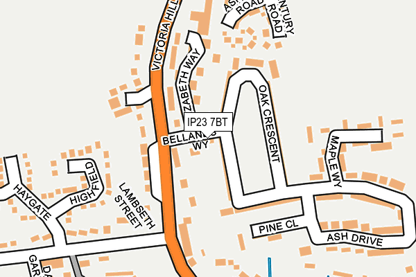 IP23 7BT map - OS OpenMap – Local (Ordnance Survey)