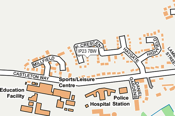 IP23 7BW map - OS OpenMap – Local (Ordnance Survey)