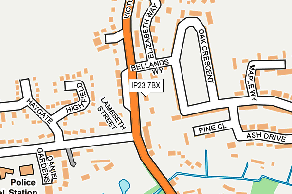 IP23 7BX map - OS OpenMap – Local (Ordnance Survey)