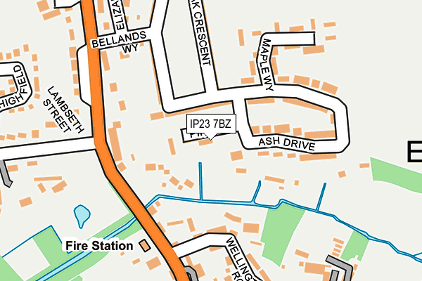 IP23 7BZ map - OS OpenMap – Local (Ordnance Survey)