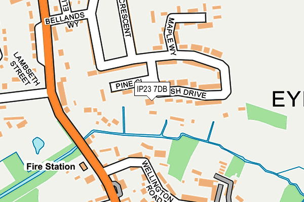 IP23 7DB map - OS OpenMap – Local (Ordnance Survey)