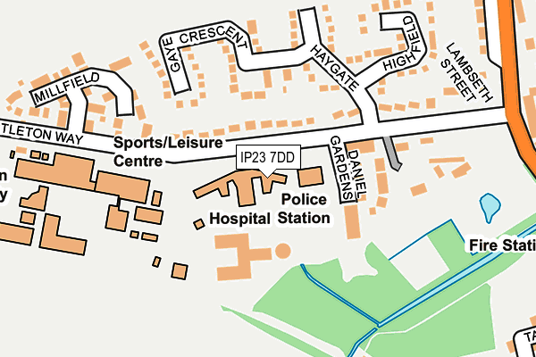 IP23 7DD map - OS OpenMap – Local (Ordnance Survey)