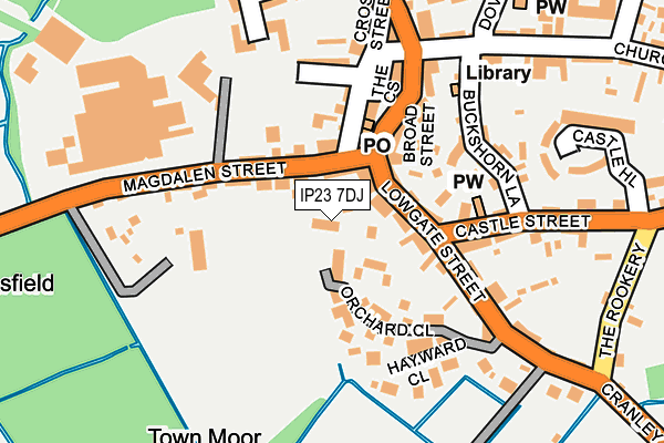 IP23 7DJ map - OS OpenMap – Local (Ordnance Survey)