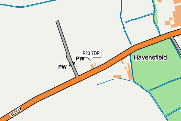 IP23 7DP map - OS OpenMap – Local (Ordnance Survey)