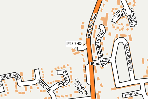 IP23 7HQ map - OS OpenMap – Local (Ordnance Survey)