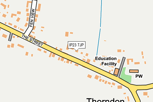 IP23 7JP map - OS OpenMap – Local (Ordnance Survey)