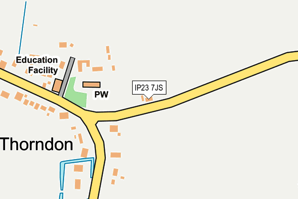 IP23 7JS map - OS OpenMap – Local (Ordnance Survey)