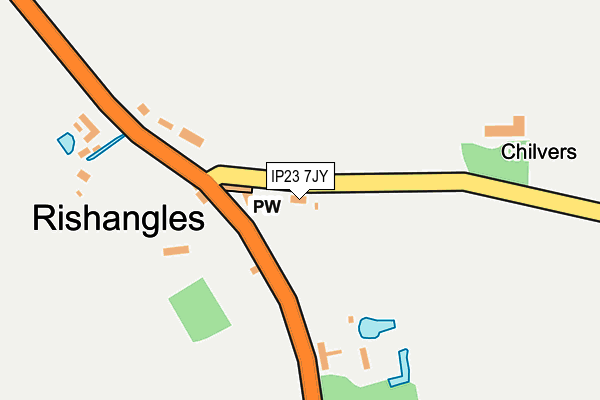 IP23 7JY map - OS OpenMap – Local (Ordnance Survey)