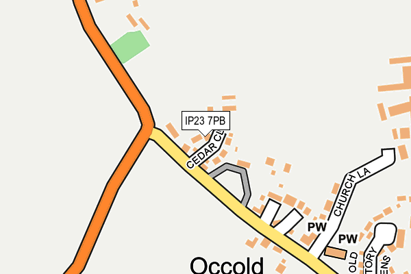 IP23 7PB map - OS OpenMap – Local (Ordnance Survey)