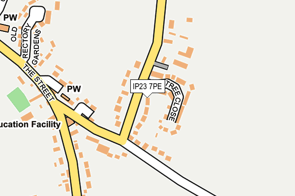 IP23 7PE map - OS OpenMap – Local (Ordnance Survey)