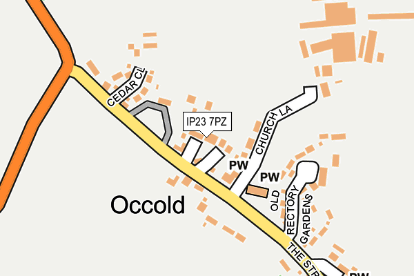 IP23 7PZ map - OS OpenMap – Local (Ordnance Survey)