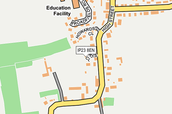 IP23 8EN map - OS OpenMap – Local (Ordnance Survey)