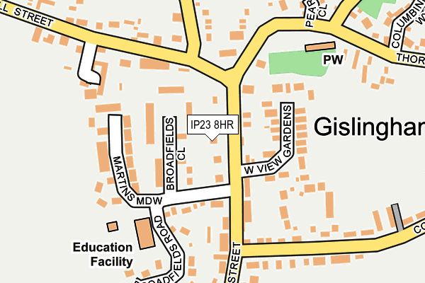 IP23 8HR map - OS OpenMap – Local (Ordnance Survey)