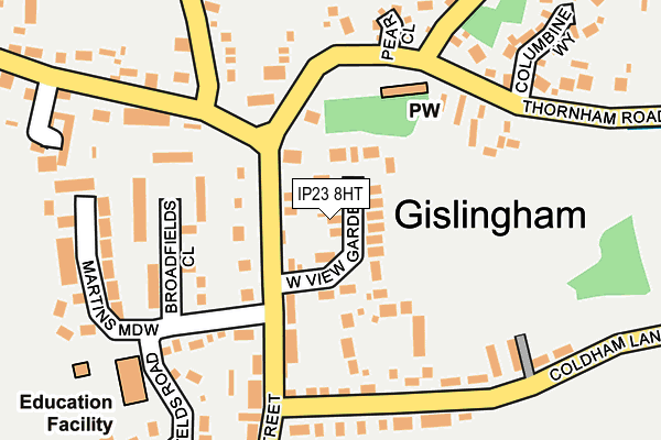 IP23 8HT map - OS OpenMap – Local (Ordnance Survey)