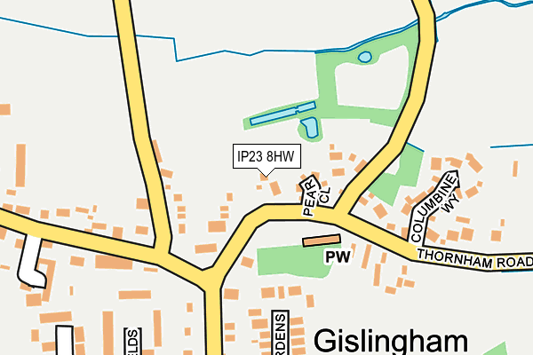 IP23 8HW map - OS OpenMap – Local (Ordnance Survey)