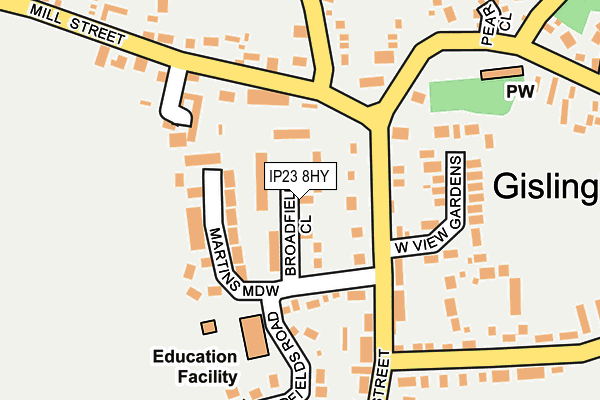 IP23 8HY map - OS OpenMap – Local (Ordnance Survey)