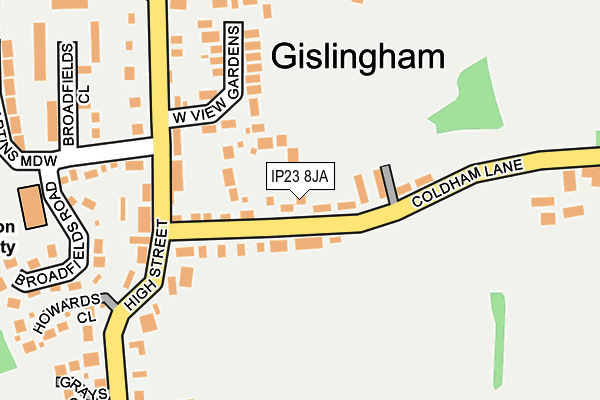 IP23 8JA map - OS OpenMap – Local (Ordnance Survey)