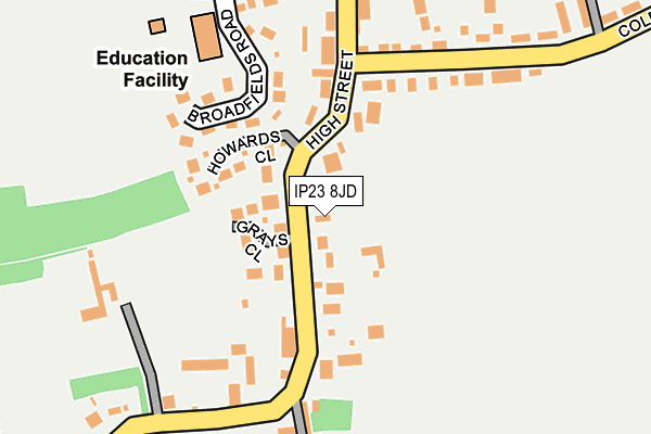 IP23 8JD map - OS OpenMap – Local (Ordnance Survey)