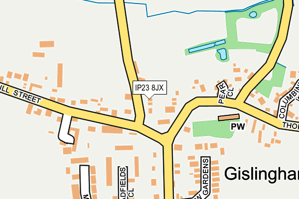 IP23 8JX map - OS OpenMap – Local (Ordnance Survey)