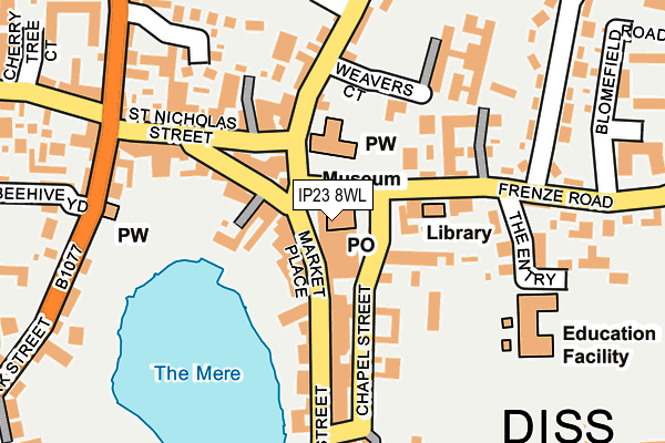 IP23 8WL map - OS OpenMap – Local (Ordnance Survey)