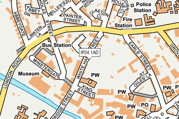 IP24 1AD map - OS OpenMap – Local (Ordnance Survey)