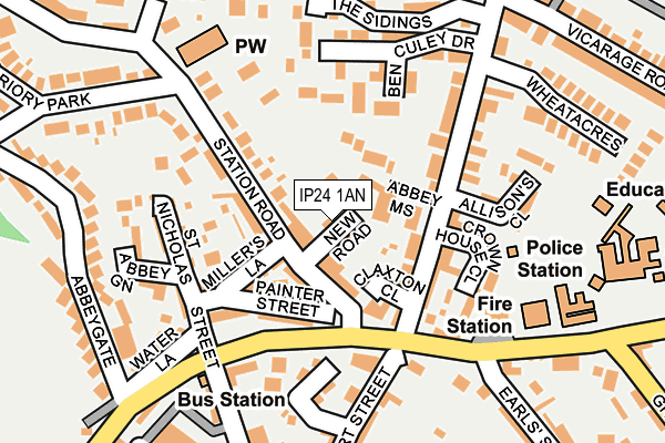 IP24 1AN map - OS OpenMap – Local (Ordnance Survey)