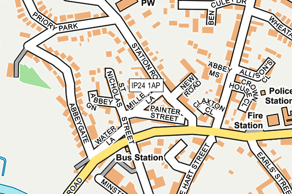 IP24 1AP map - OS OpenMap – Local (Ordnance Survey)