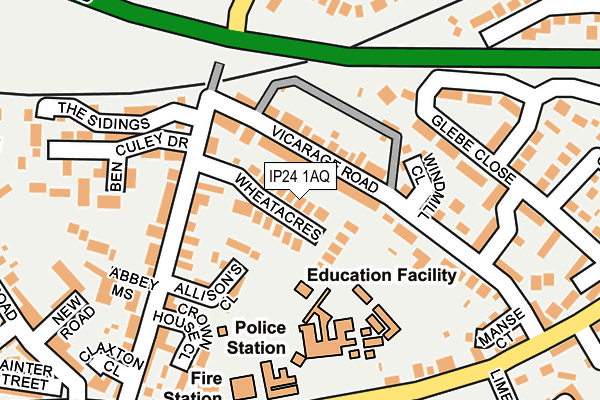 IP24 1AQ map - OS OpenMap – Local (Ordnance Survey)