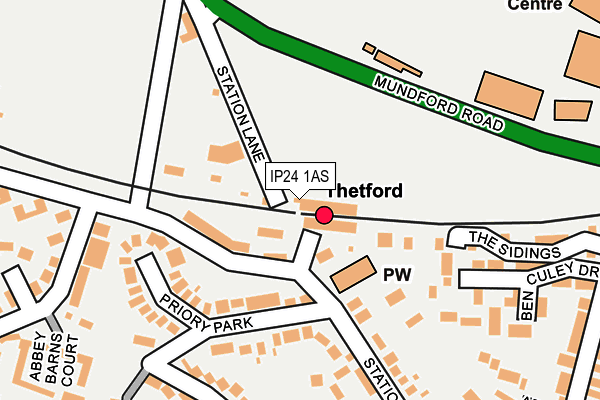 IP24 1AS map - OS OpenMap – Local (Ordnance Survey)