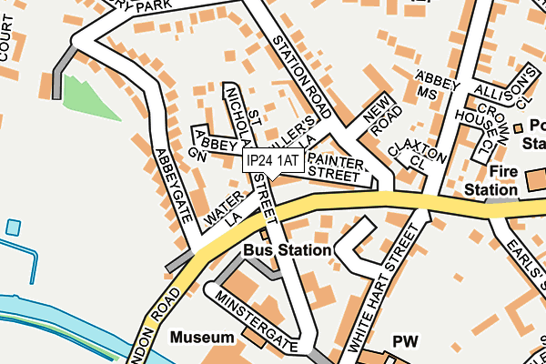 IP24 1AT map - OS OpenMap – Local (Ordnance Survey)