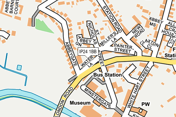 IP24 1BB map - OS OpenMap – Local (Ordnance Survey)