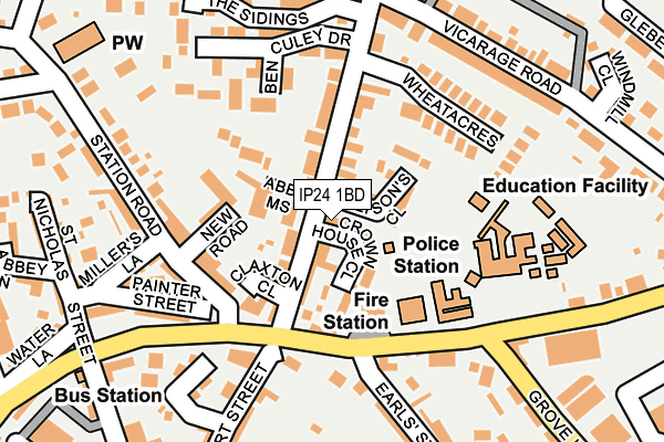 IP24 1BD map - OS OpenMap – Local (Ordnance Survey)