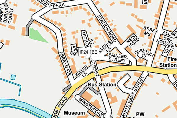 IP24 1BE map - OS OpenMap – Local (Ordnance Survey)