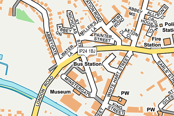 IP24 1BJ map - OS OpenMap – Local (Ordnance Survey)