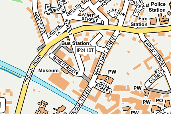 IP24 1BT map - OS OpenMap – Local (Ordnance Survey)